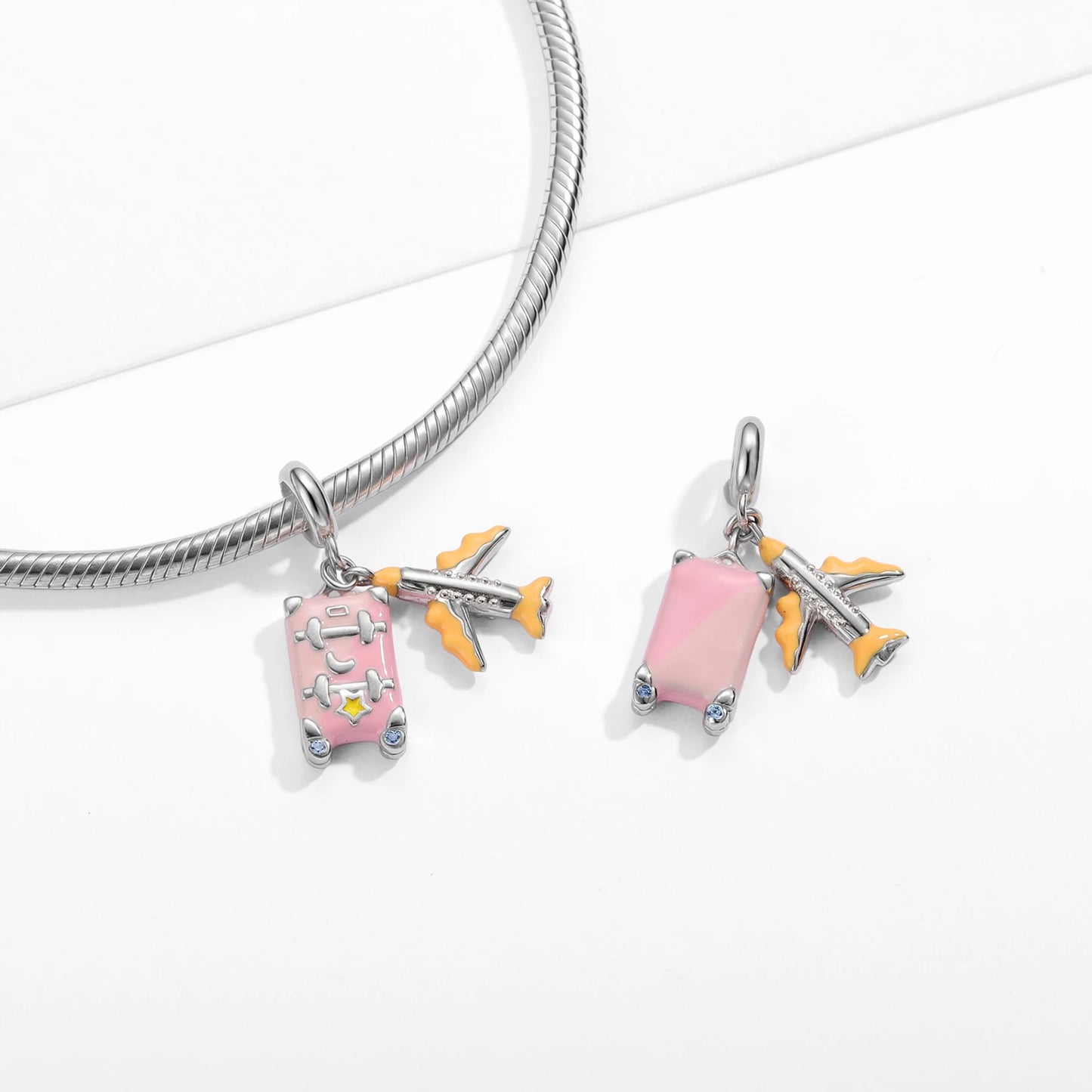 Airplane & Travel Box Pendant Charm