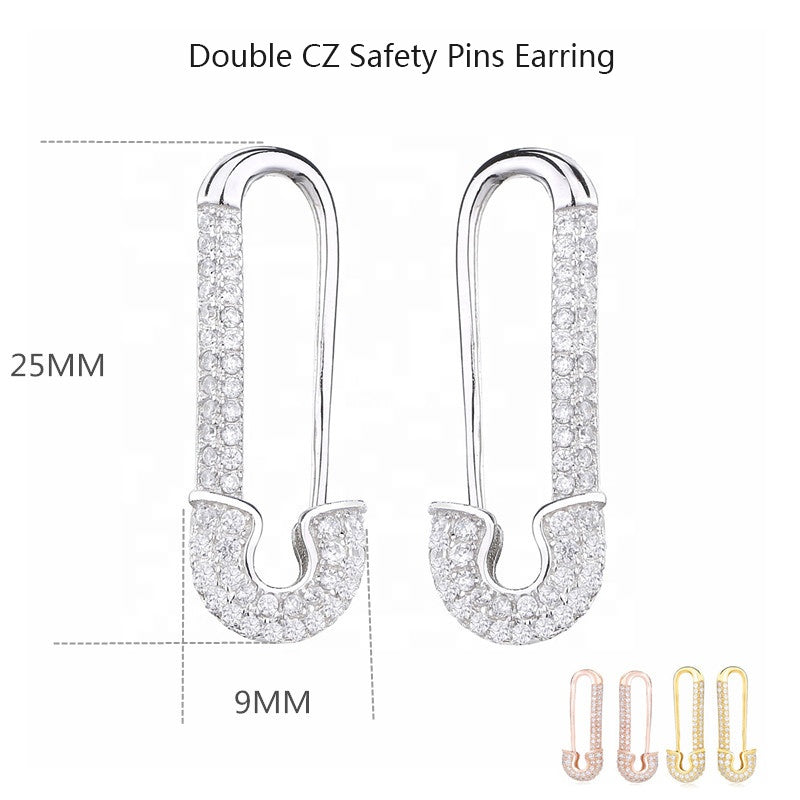 Aretes con diseño de alfiler