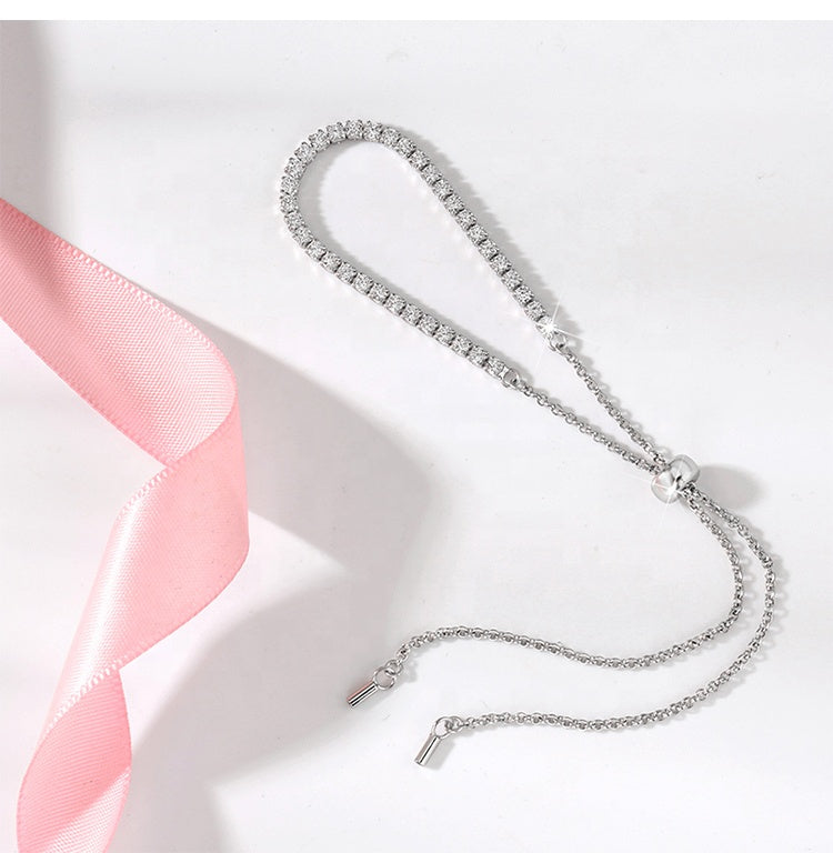 Pulsera ajustable de cristal de tenis