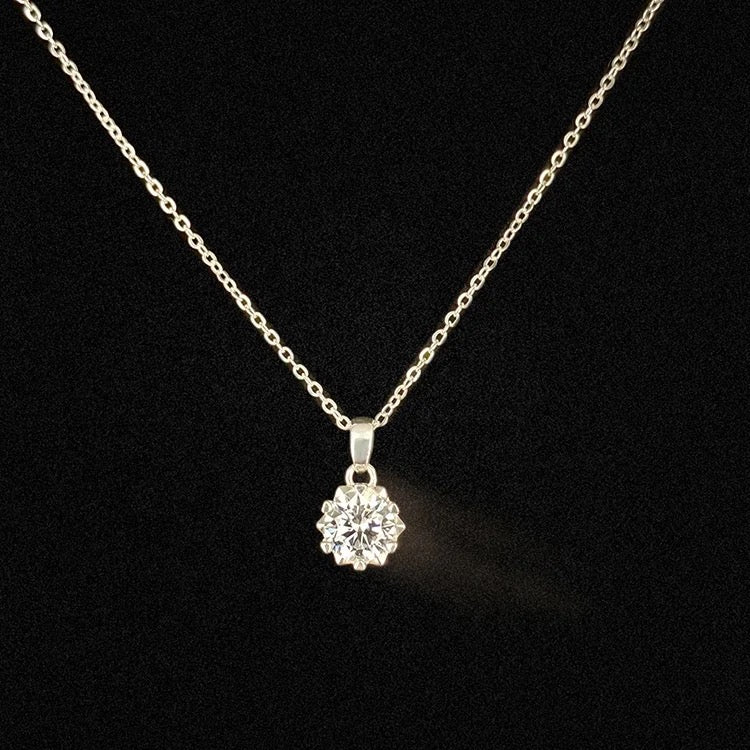 Round Solitaire Pendant Necklace.