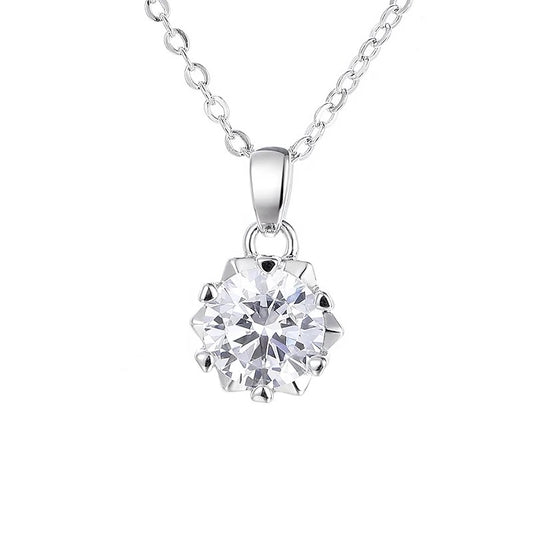 Round Solitaire Pendant Necklace.