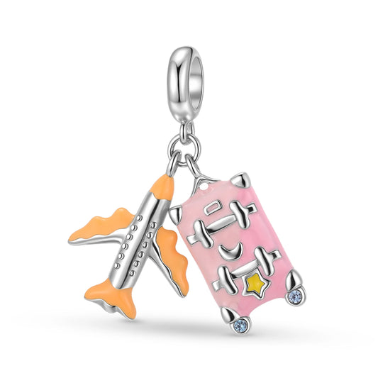 Airplane & Travel Box Pendant Charm