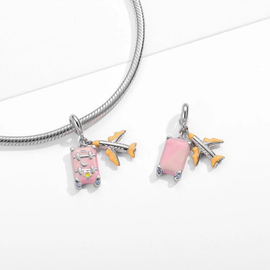 Airplane & Travel Box Pendant Charm
