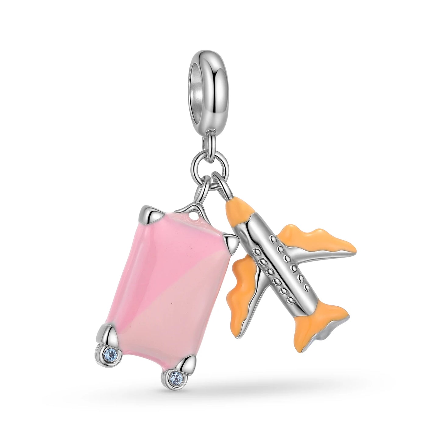 Airplane & Travel Box Pendant Charm