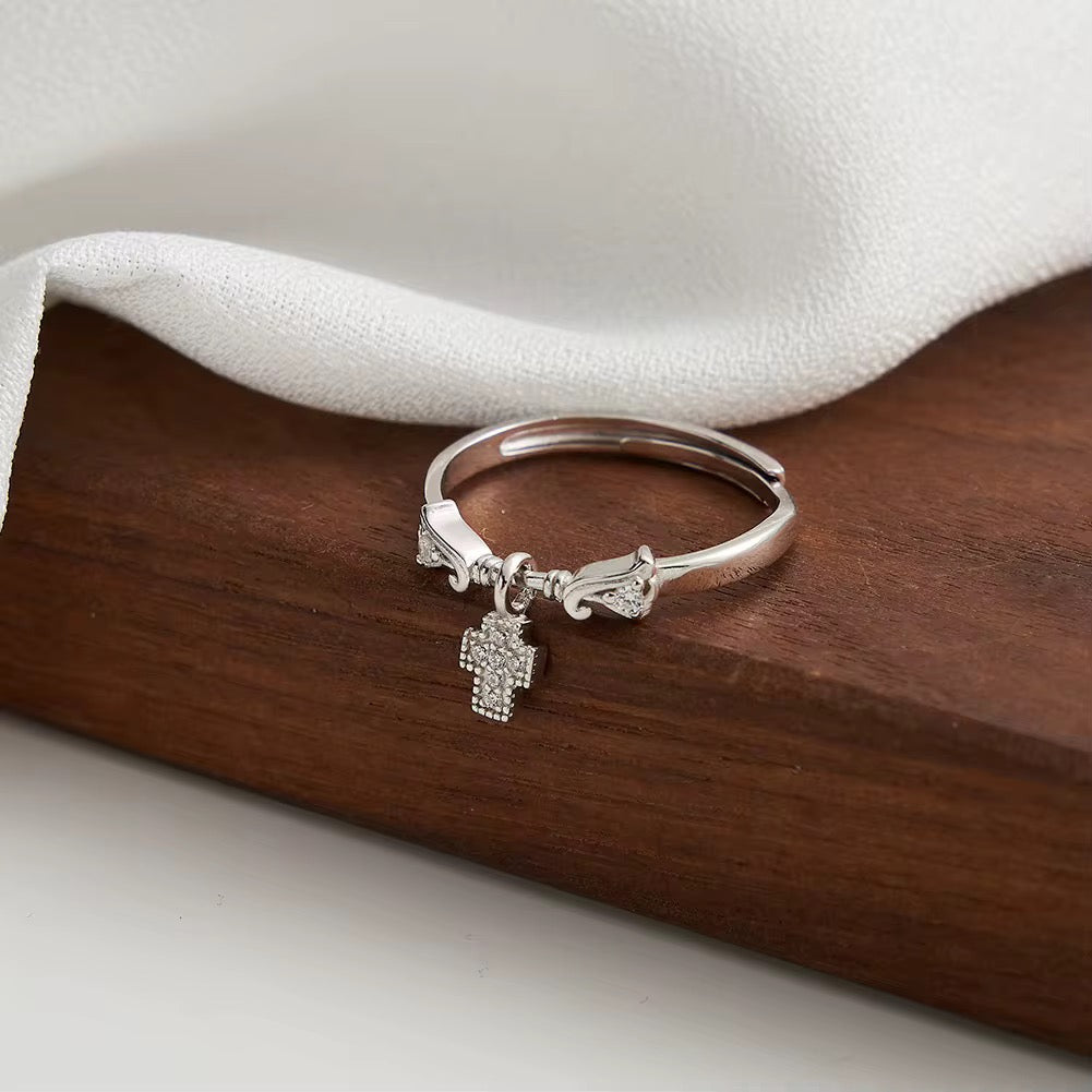 Ring with Cross Pendant