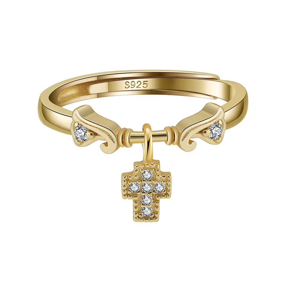 Ring with Cross Pendant