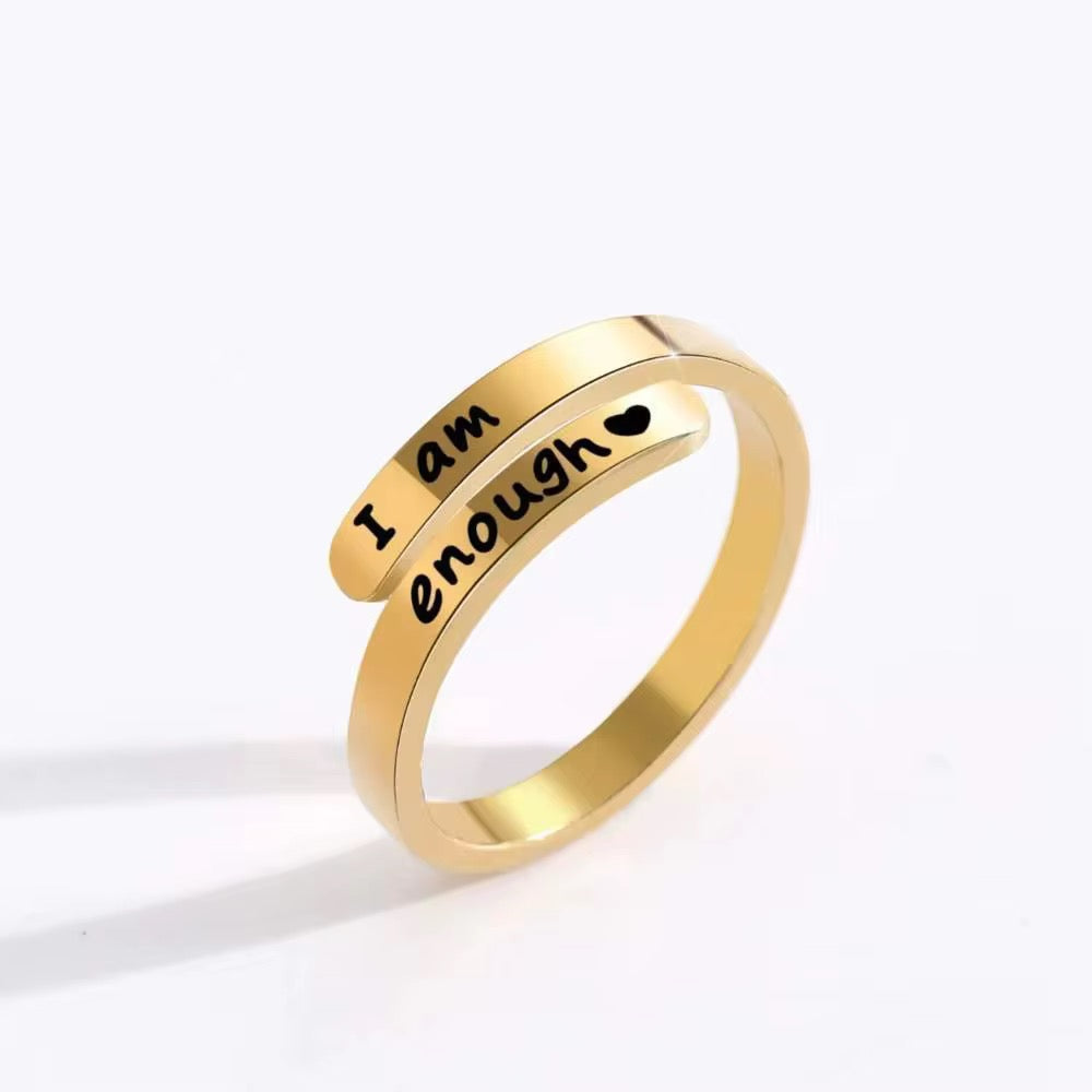 “I am Enough” Adjustable Ring