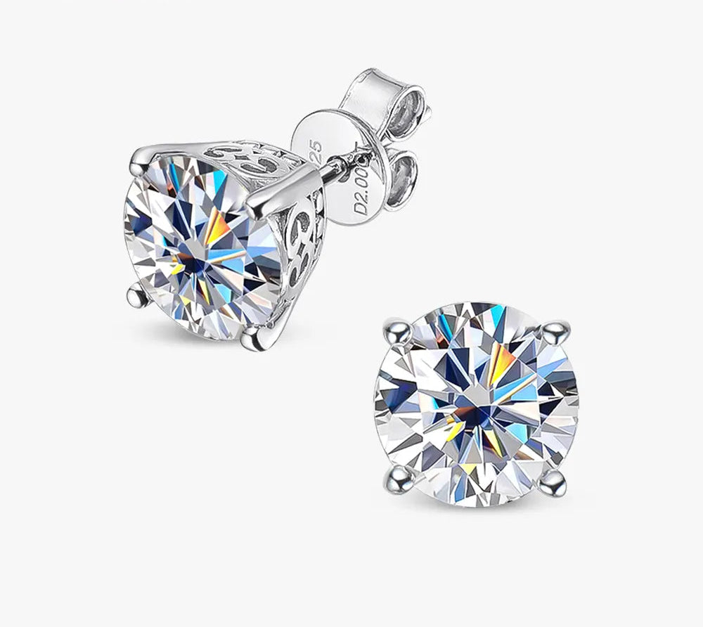 Aretes de Moissanita 2 Quilates